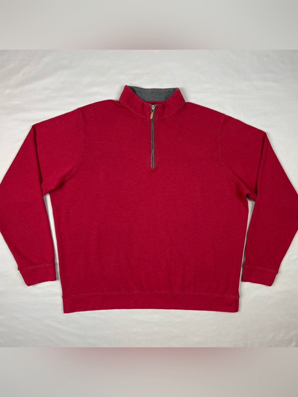 Collars & Co Mens 1/4 Zip Sweater 3XL Red Cotton Blend Pullover A8